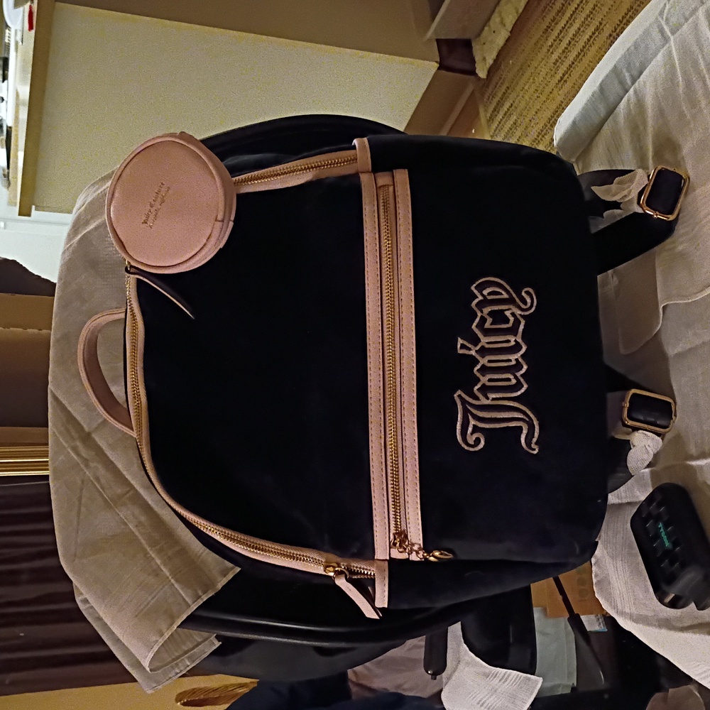 Juicy Couture Black Backpack with Pink Trim NWOT